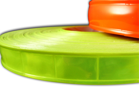 反光PVC-萤光黄偏绿有格